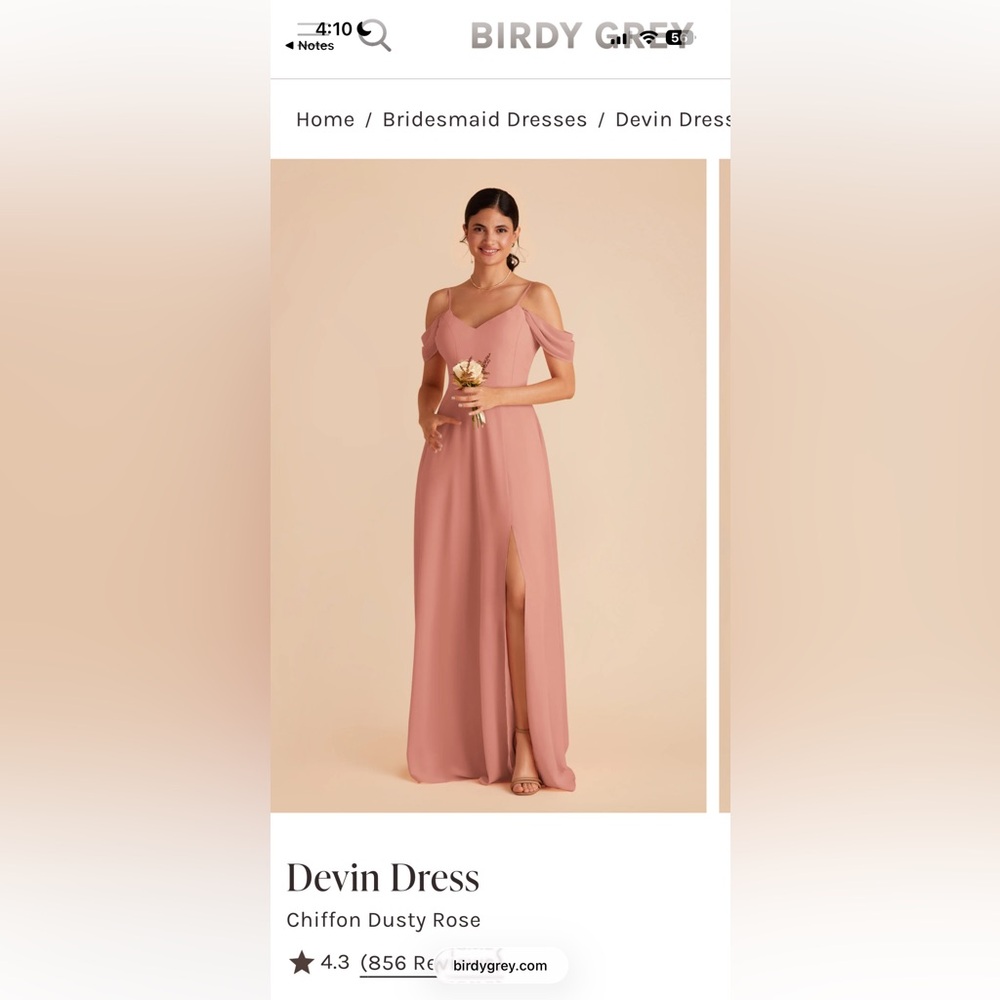 NWT Birdy Grey Dusty Rose Devin Bridesmaid Dress